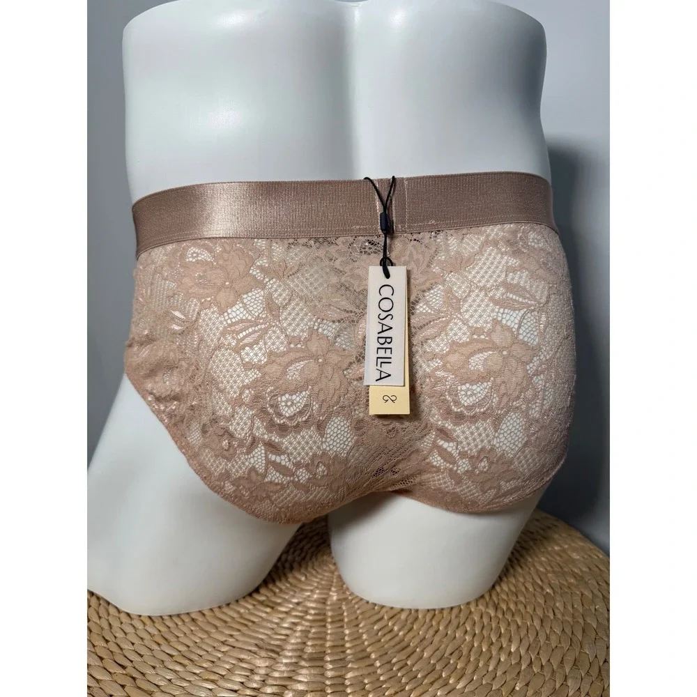 Cosabella NSN Lace Sports Brief Beige Nude Gender‎ Inclusive Underwear L